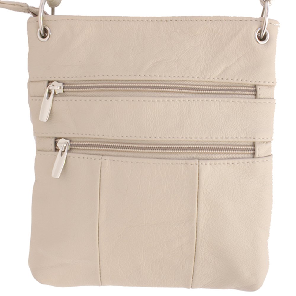 Genuine Leather Travel Shoulder Cross Body Purse Handbag Silver Fever