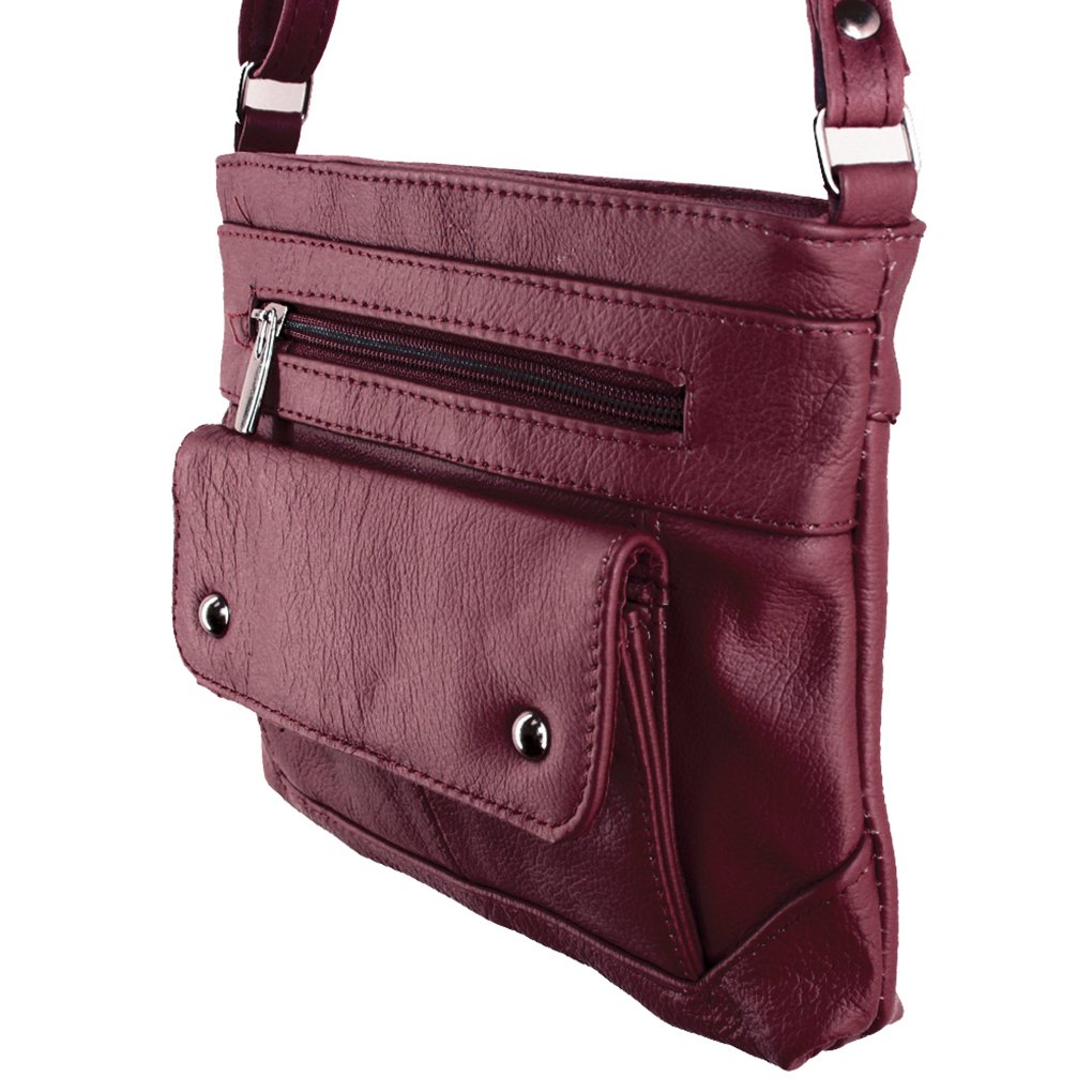 SILVERFEVER Women's Crossbody Handbag Leather Travel Ladies Phone Bag Genuine Cowhide Purse