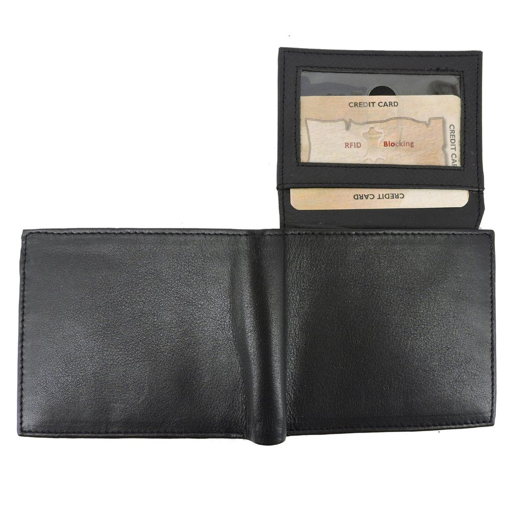 Men's RFID Leather Wallet Cowhide, ID, CC, Bill Pockets, Gift Box