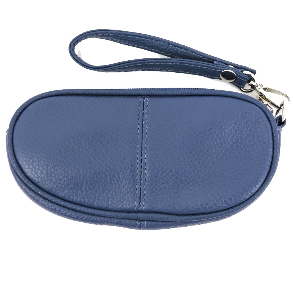 Leather Eyeglass Glasses Case with Wristlet Handle, Padded WOMAN