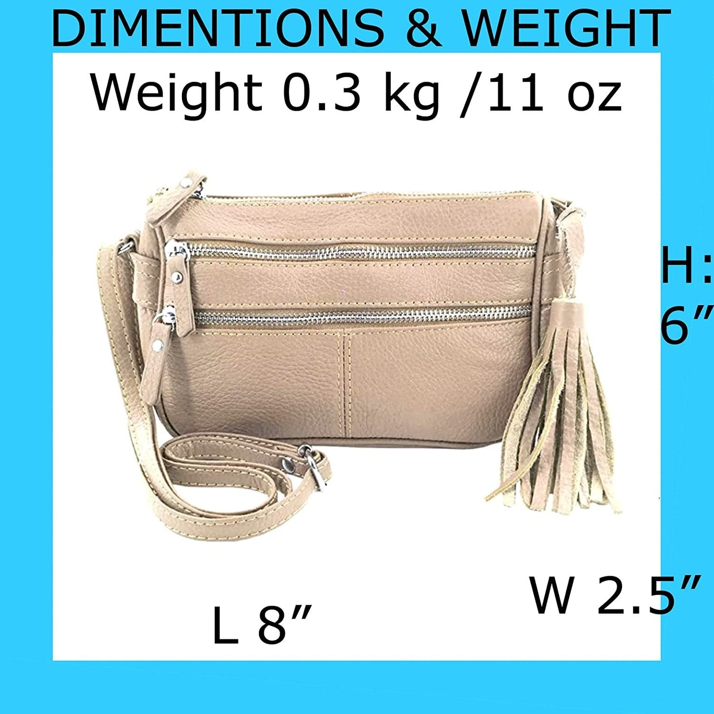 Cowhide Leather Womens Shoulder Purse Small Cross Body Organizer Bag with Many Pockets