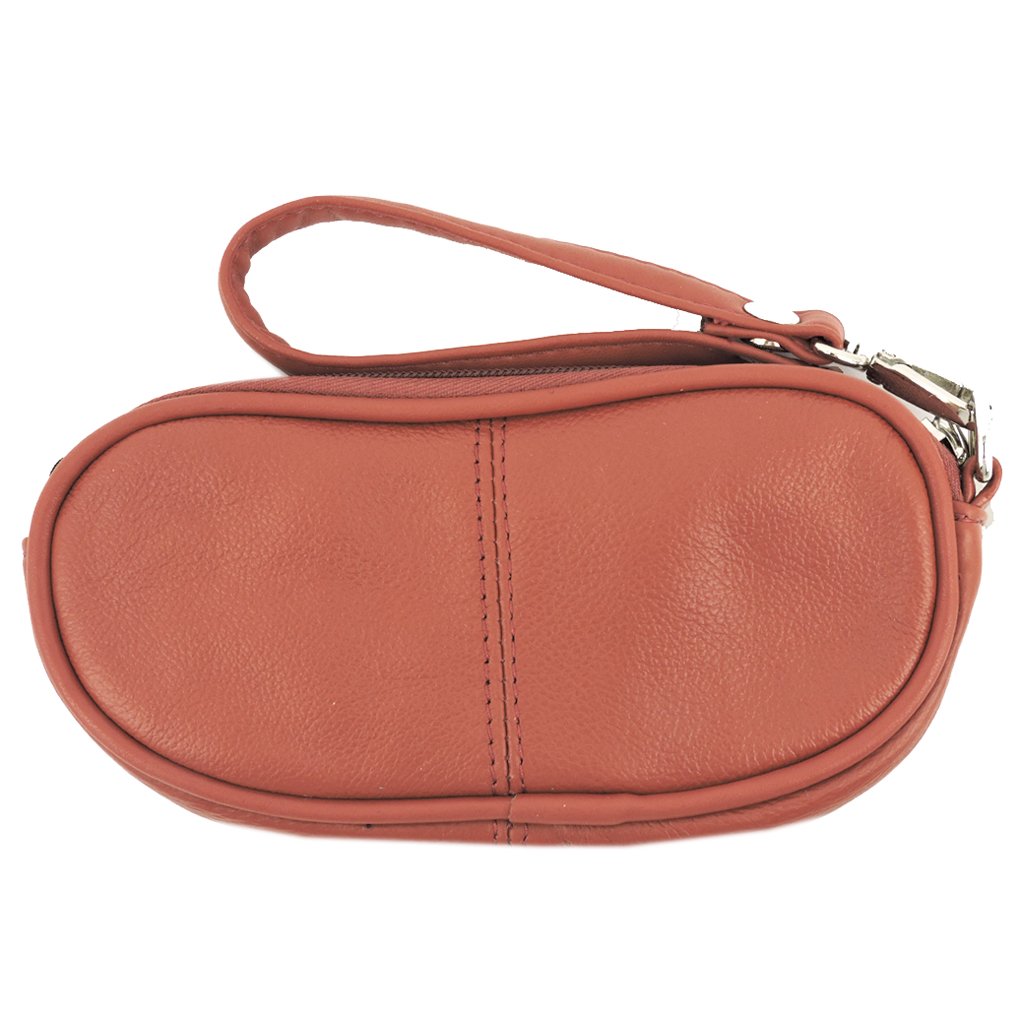 Leather Eyeglass Glasses Case with Wristlet Handle, Padded WOMAN