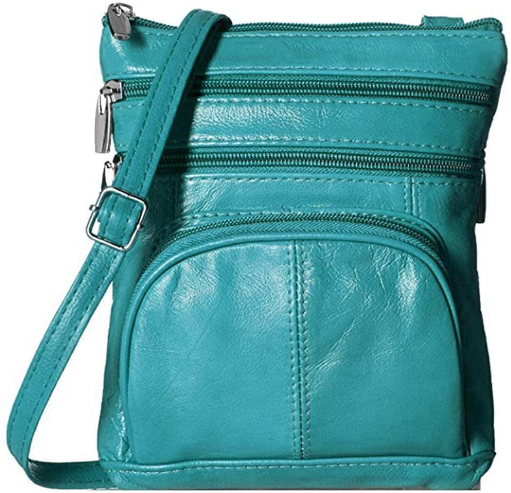 SILVERFEVER Genuine Leather Organizer Handbag Cross Body - Shoulder Travel Bag