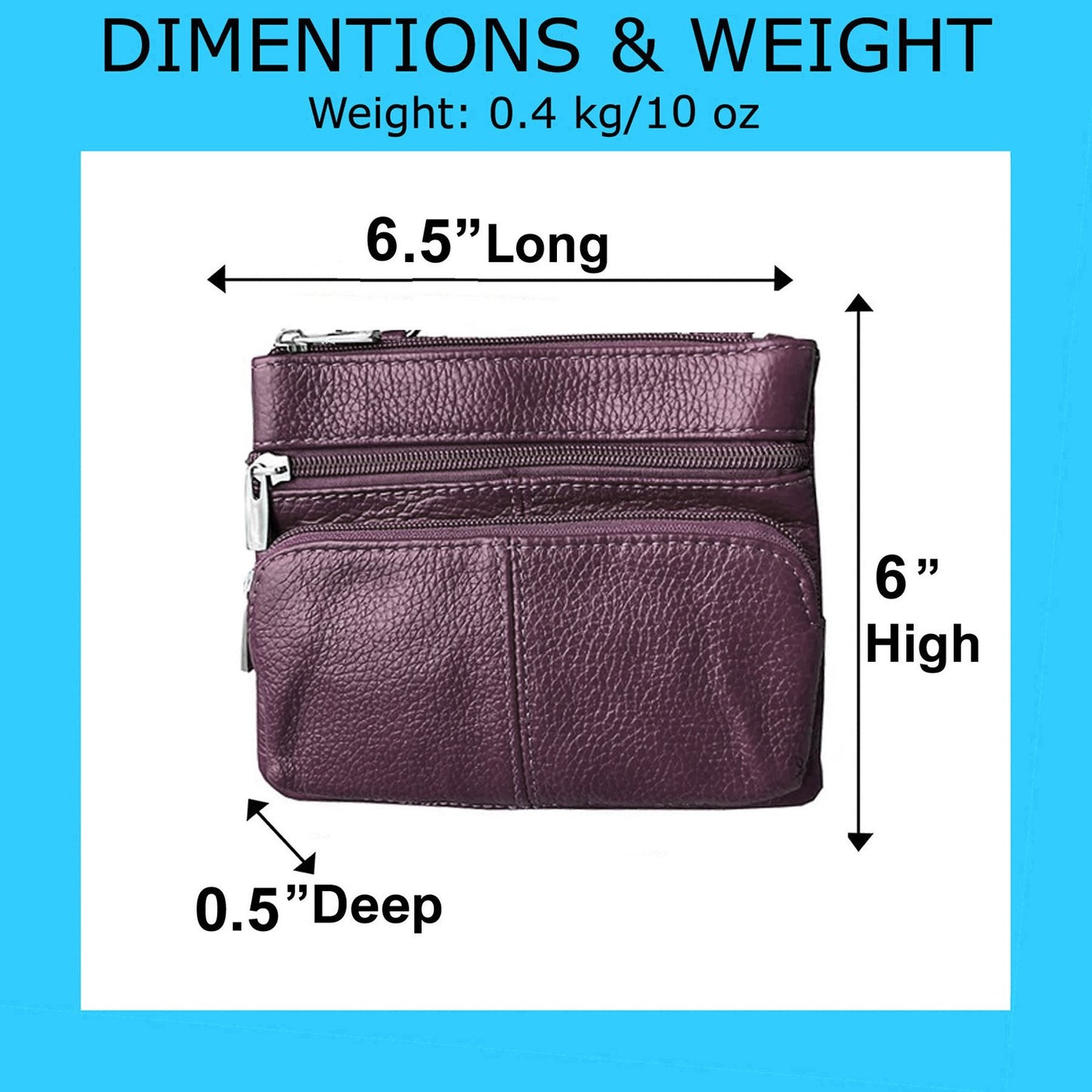 SILVERFEVER Leather Bike Rider Accordion Bag Cross Body Belt Phone Pack Pouch