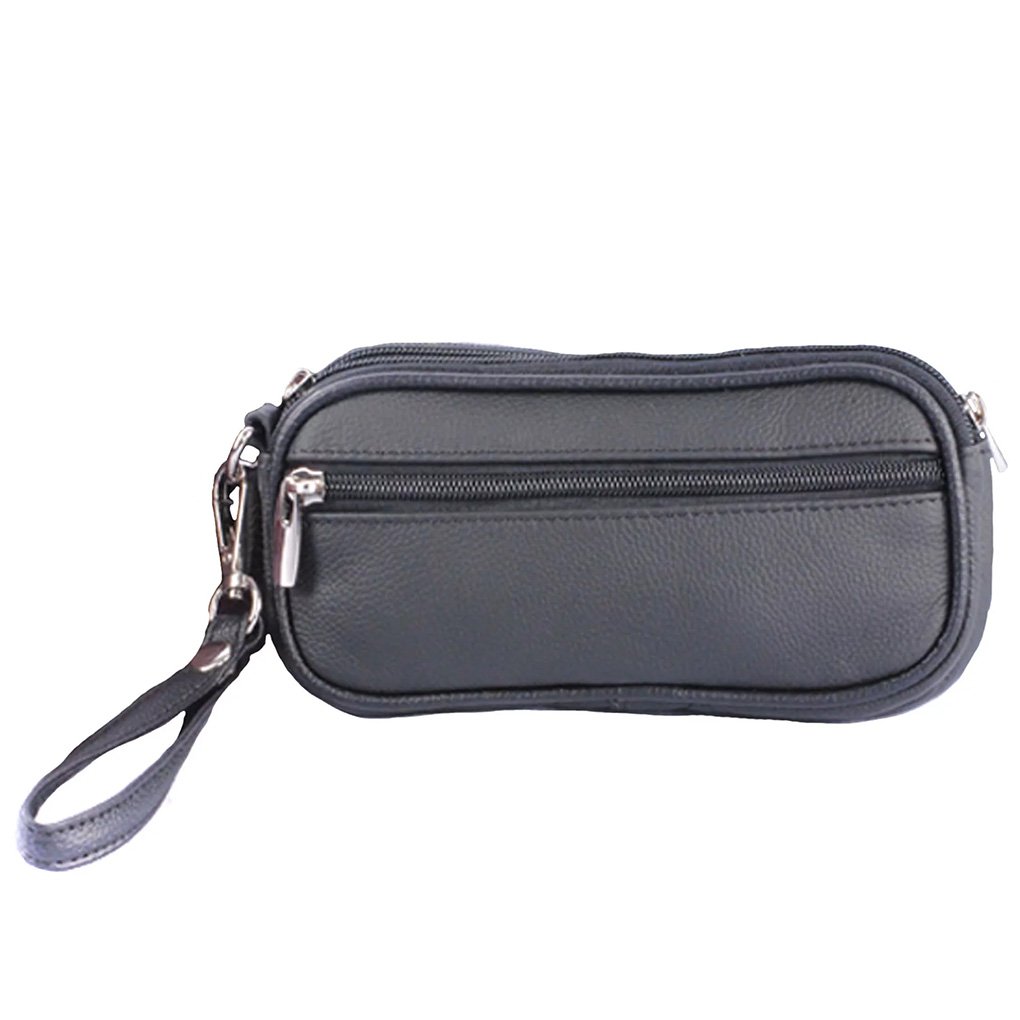 Leather Eyeglass Glasses Case with Wristlet Handle, Padded WOMAN
