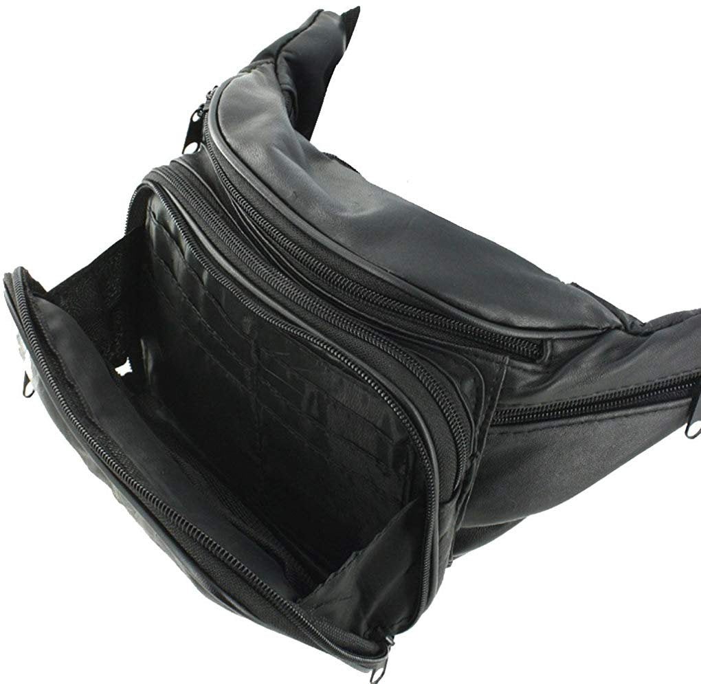 SILVERFEVER Genuine Leather Fanny Pack Cellphone Holder Modern
