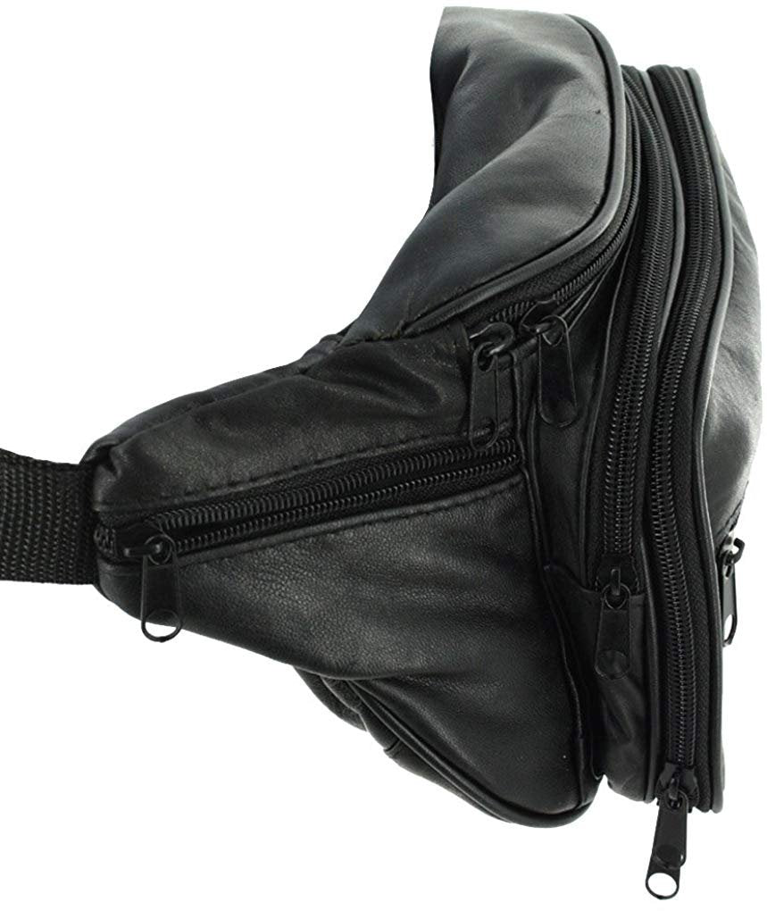 SILVERFEVER Genuine Leather Fanny Pack Cellphone Holder Modern
