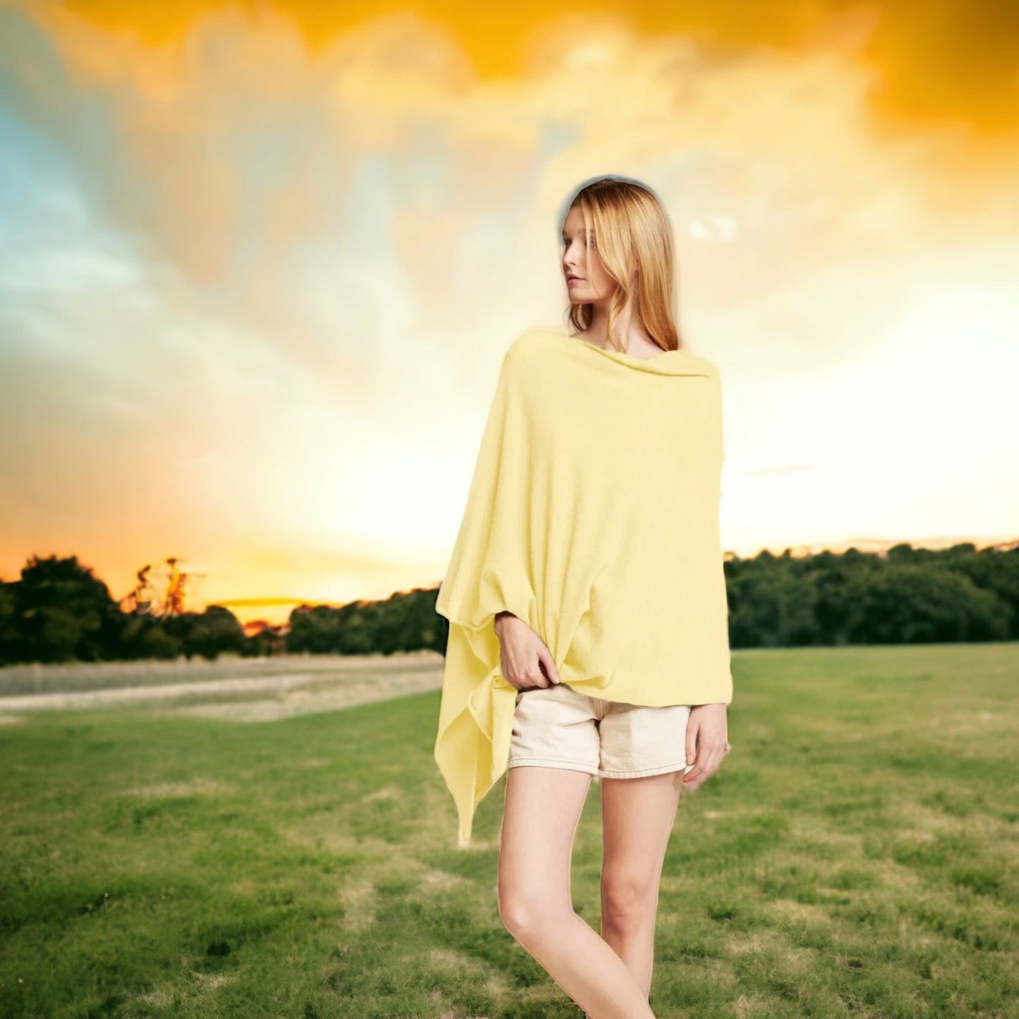 Look by M Women's Basic Poncho Year Round Cover Special Occasion for Every Day