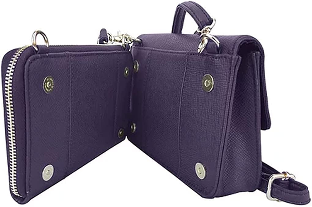 Cowhide Leather Womens Shoulder Purse Small Cross Body Organizer Bag with Many Pockets