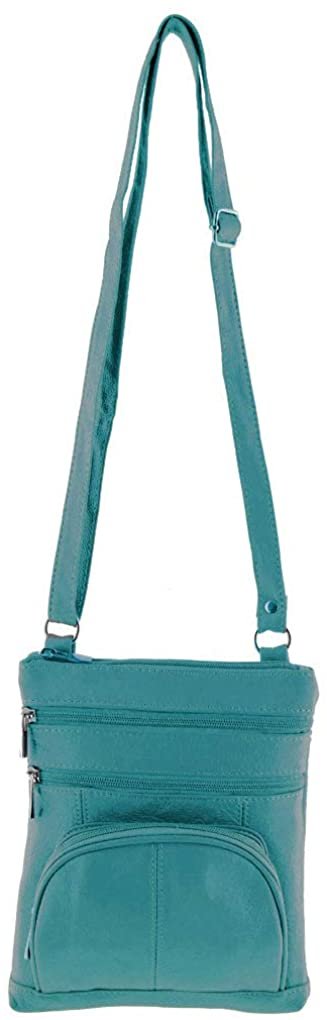 SILVERFEVER Genuine Leather Organizer Handbag Cross Body - Shoulder Travel Bag
