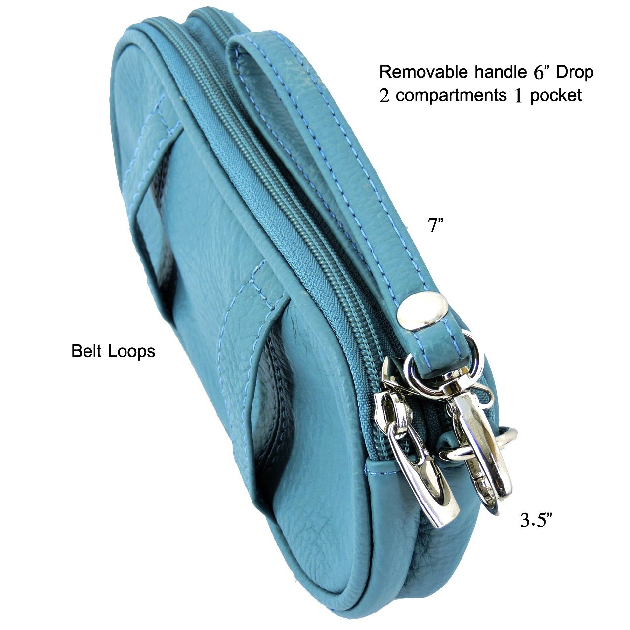 Leather Eyeglass Glasses Case with Wristlet Handle, Padded WOMAN