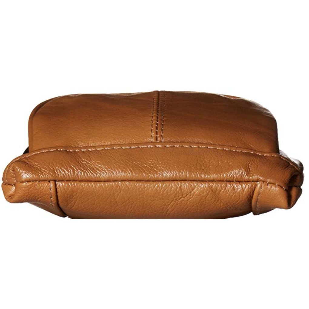SILVERFEVER Women's Shoulder Crossbody Round RFID Pocket Small Genuine Leather Bag
