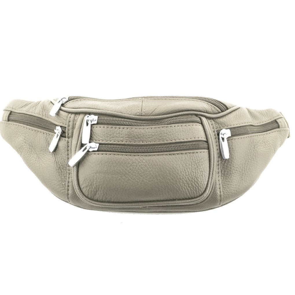 Genuine Leather Fanny Pack Waist Bag Body Pouch Pockets Organizer Phone Holder