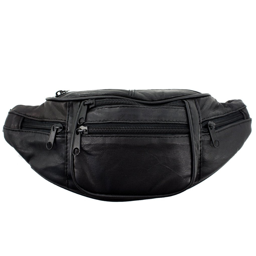 Genuine Leather Fanny Pack Waist Bag Body Pouch Pockets Organizer Phone Holder