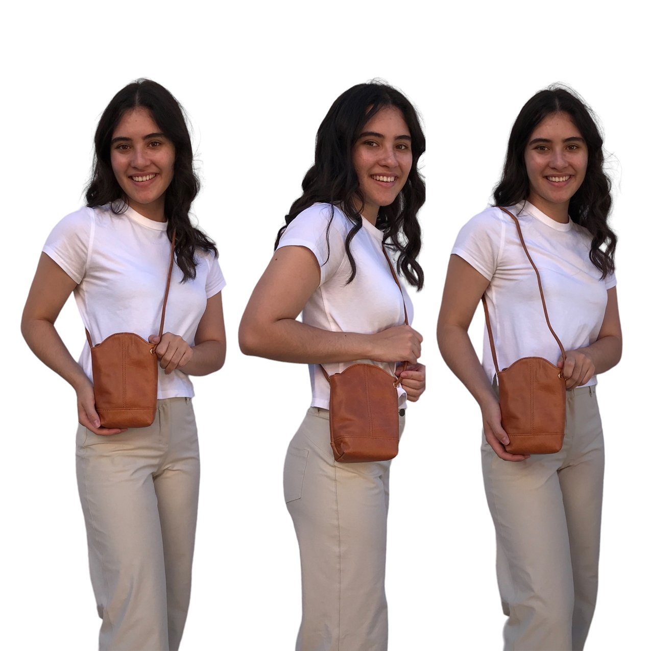 SILVERFEVER Women's Crossbody Handbag Leather Travel Ladies Phone Bag Genuine Cowhide Purse