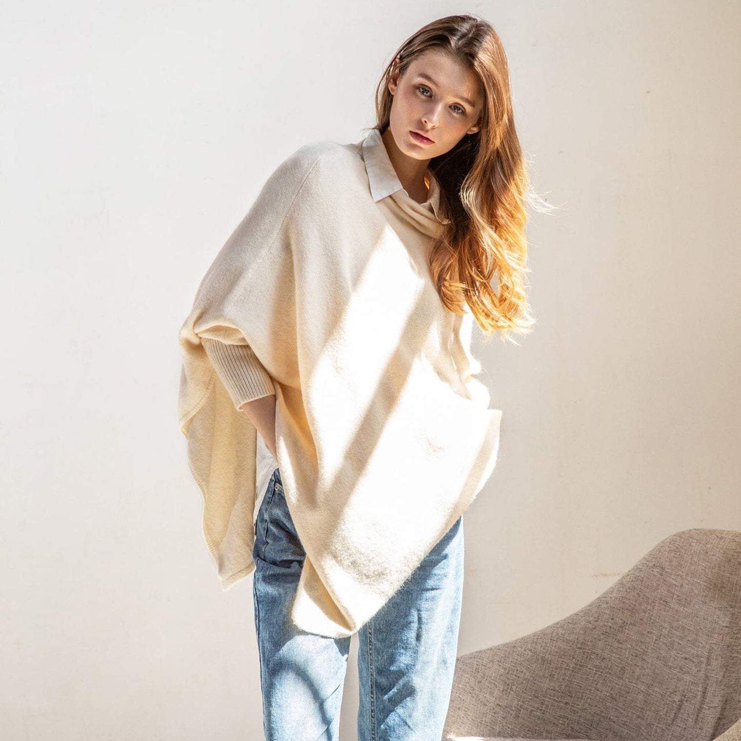 Look by M Triangle Poncho with Sleeves