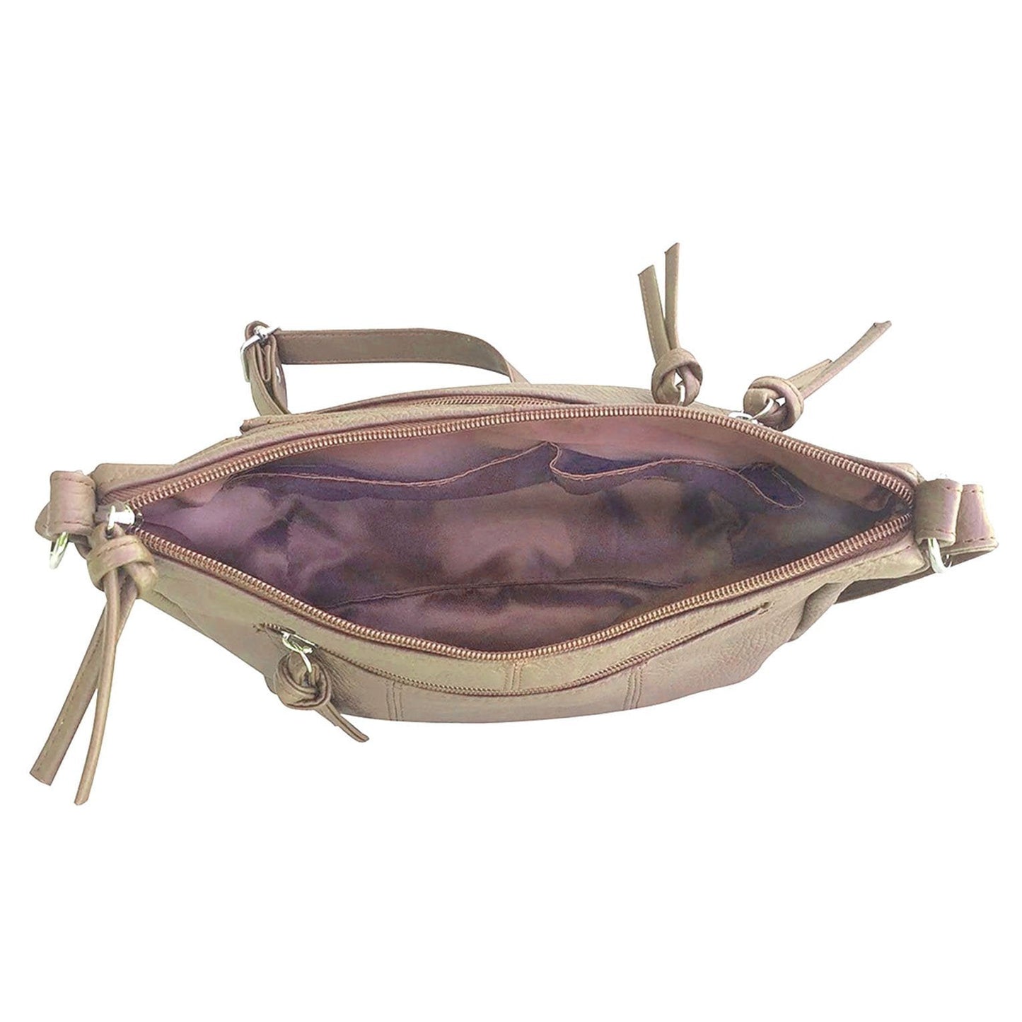 Women's Leather Medium Cross Body Purse Shoulder Ladies Handbag with Many Pocket