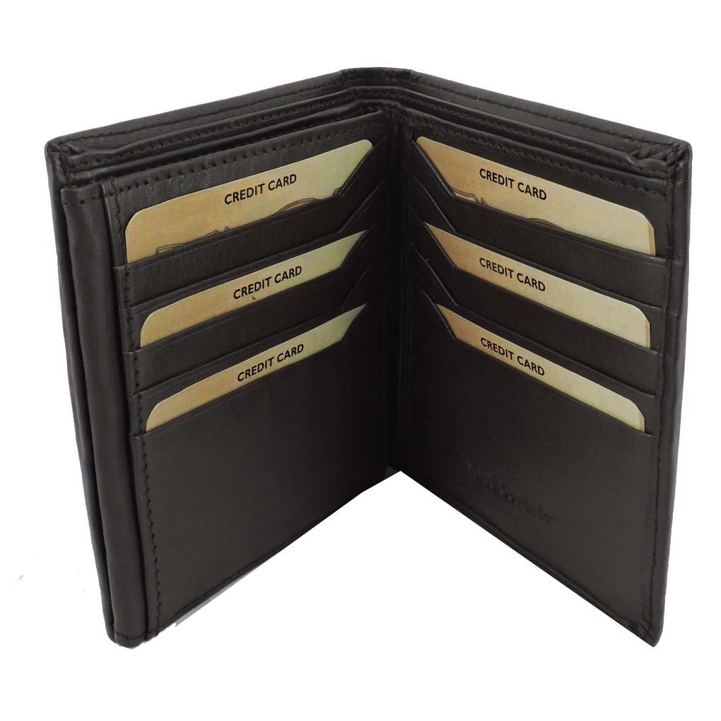 Men's RFID Leather Wallet Cowhide, ID, CC, Bill Pockets, Gift Box