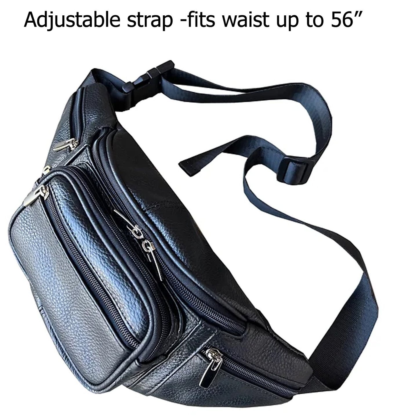 Men's Women's Leather Fanny Pack Waist-Pack Cellphone Holder Crossover Bag