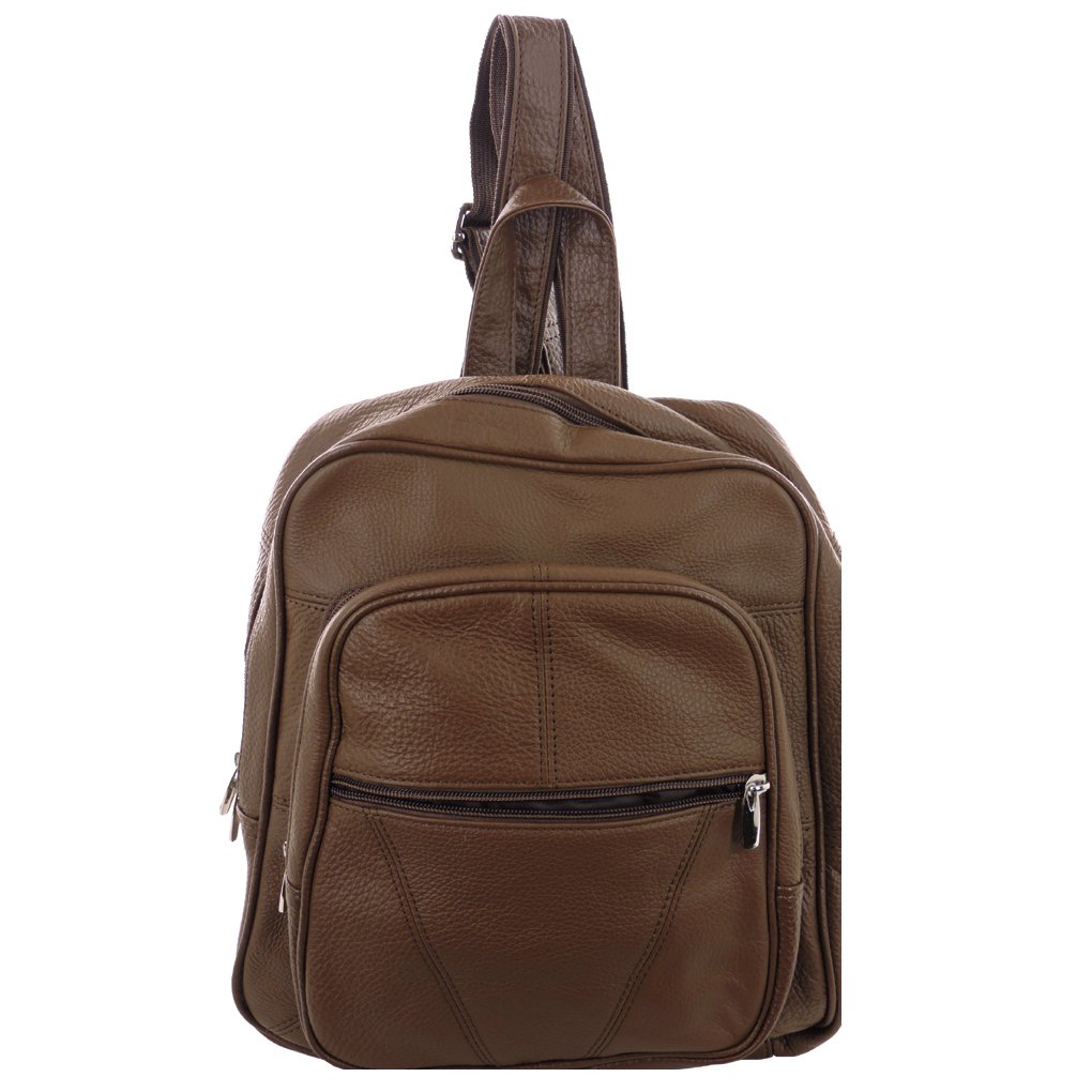 Men's Women's Cowhide Leather Backpack Organizer Travel Bag Unisex
