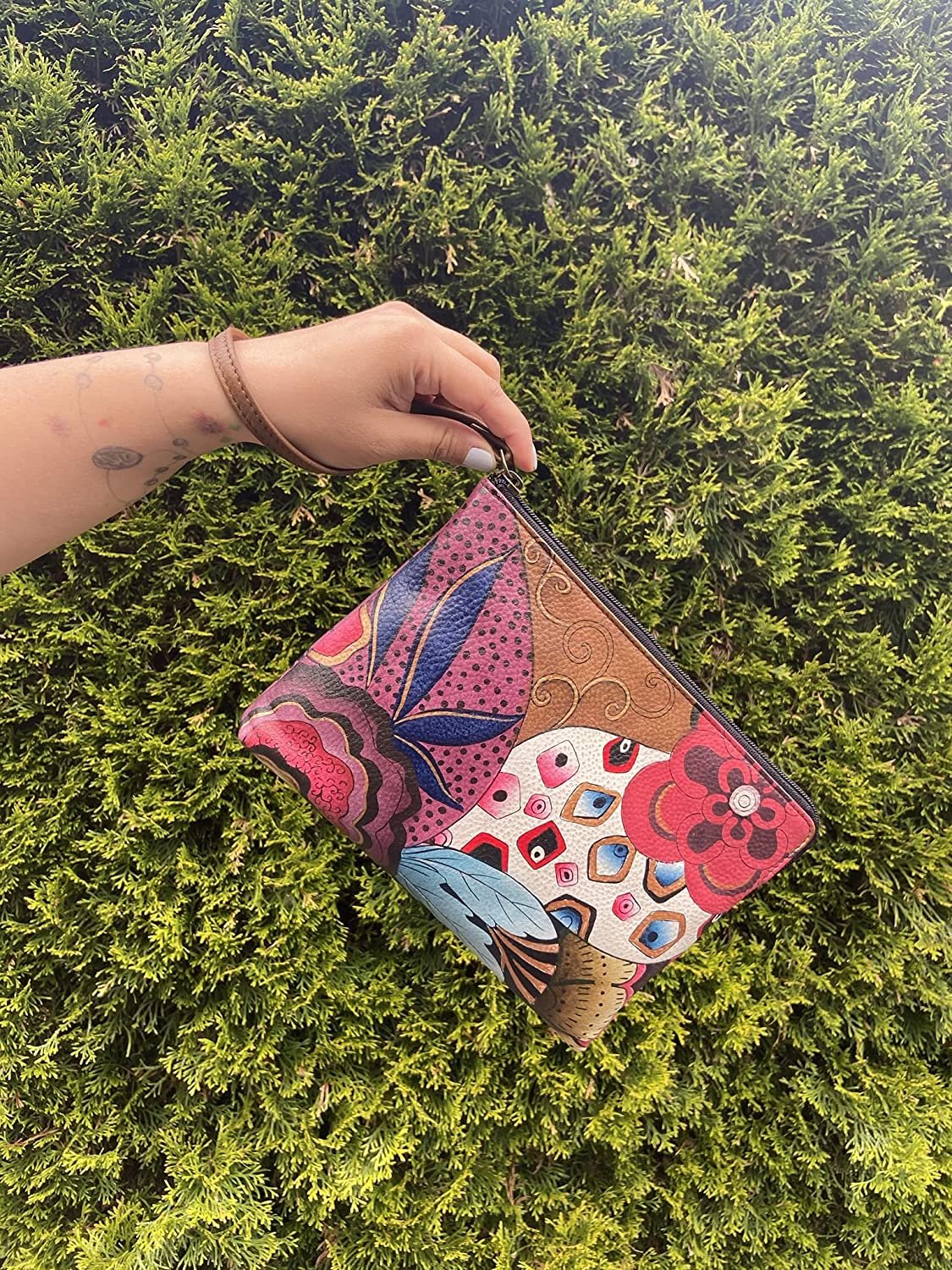 Anna by Anuschka Large Artistic Wristlet Festival or Evening Clutch
