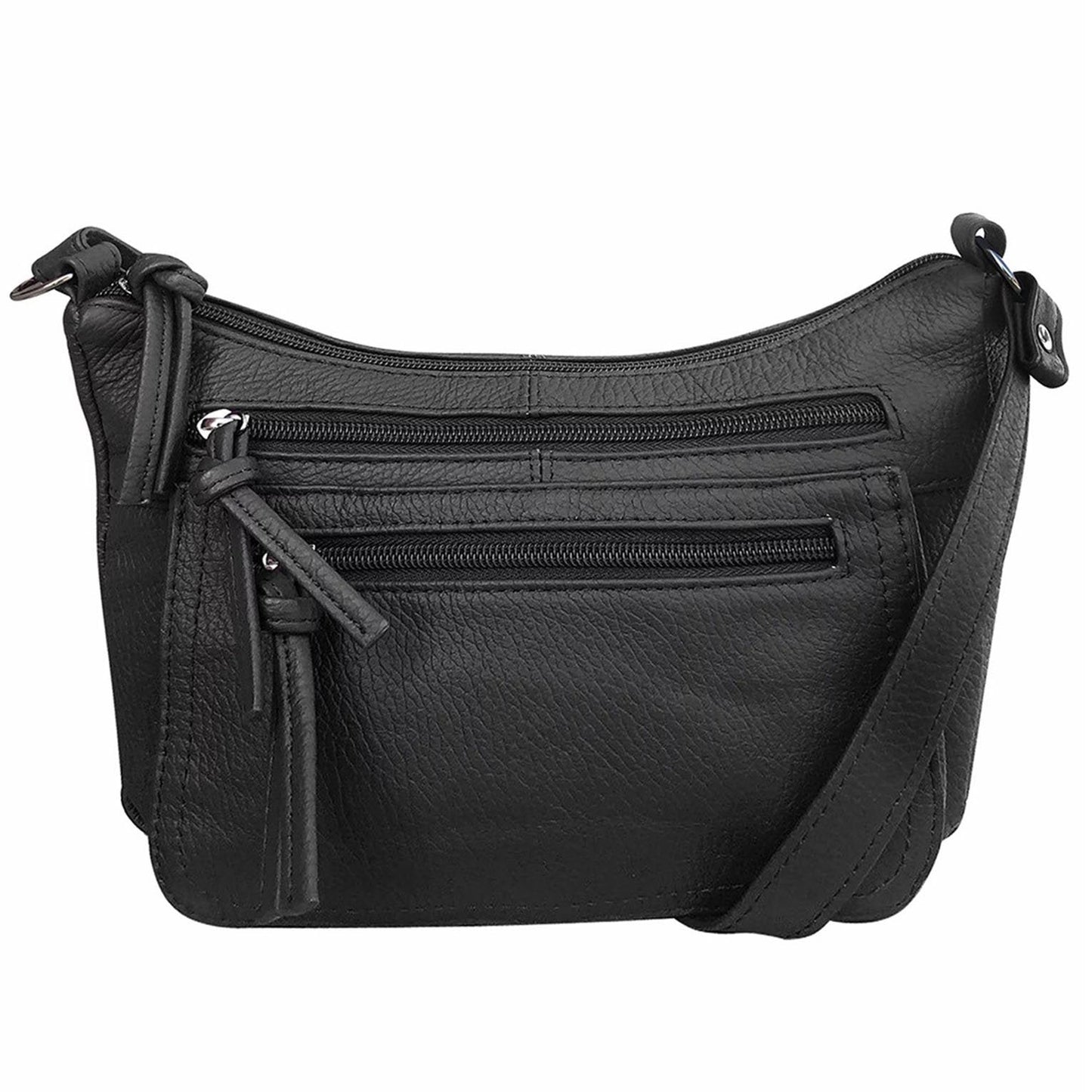 Women's Leather Medium Cross Body Purse Shoulder Ladies Handbag with Many Pocket