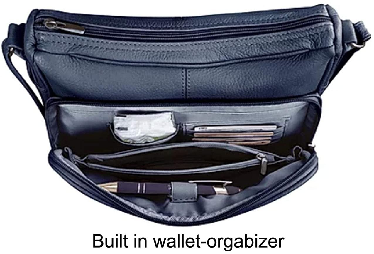 Women's Leather Hobo | Ladies Shoulder Bag | Organizer w Built-in Wallet NWT