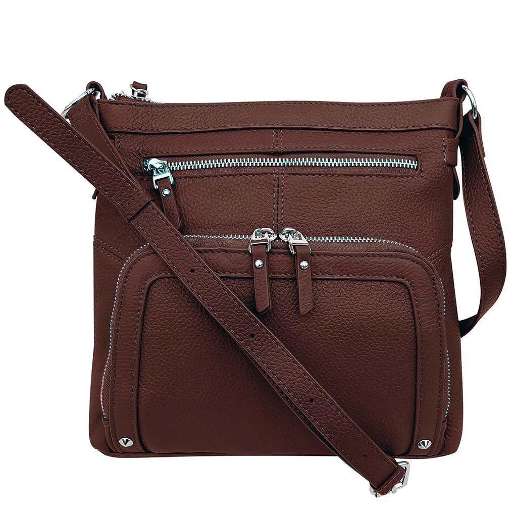 Women's Leather Large Crossbody Travel Handbag Water Resistant Purse SILVERFEVER