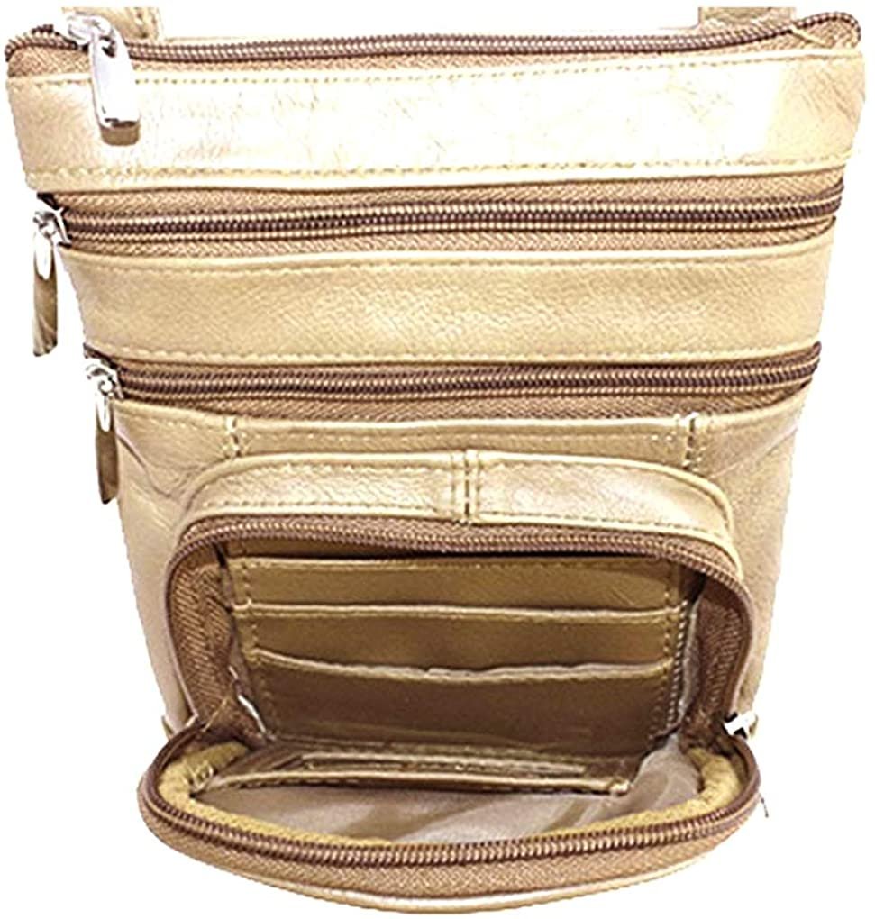 SILVERFEVER Genuine Leather Organizer Handbag Cross Body - Shoulder Travel Bag