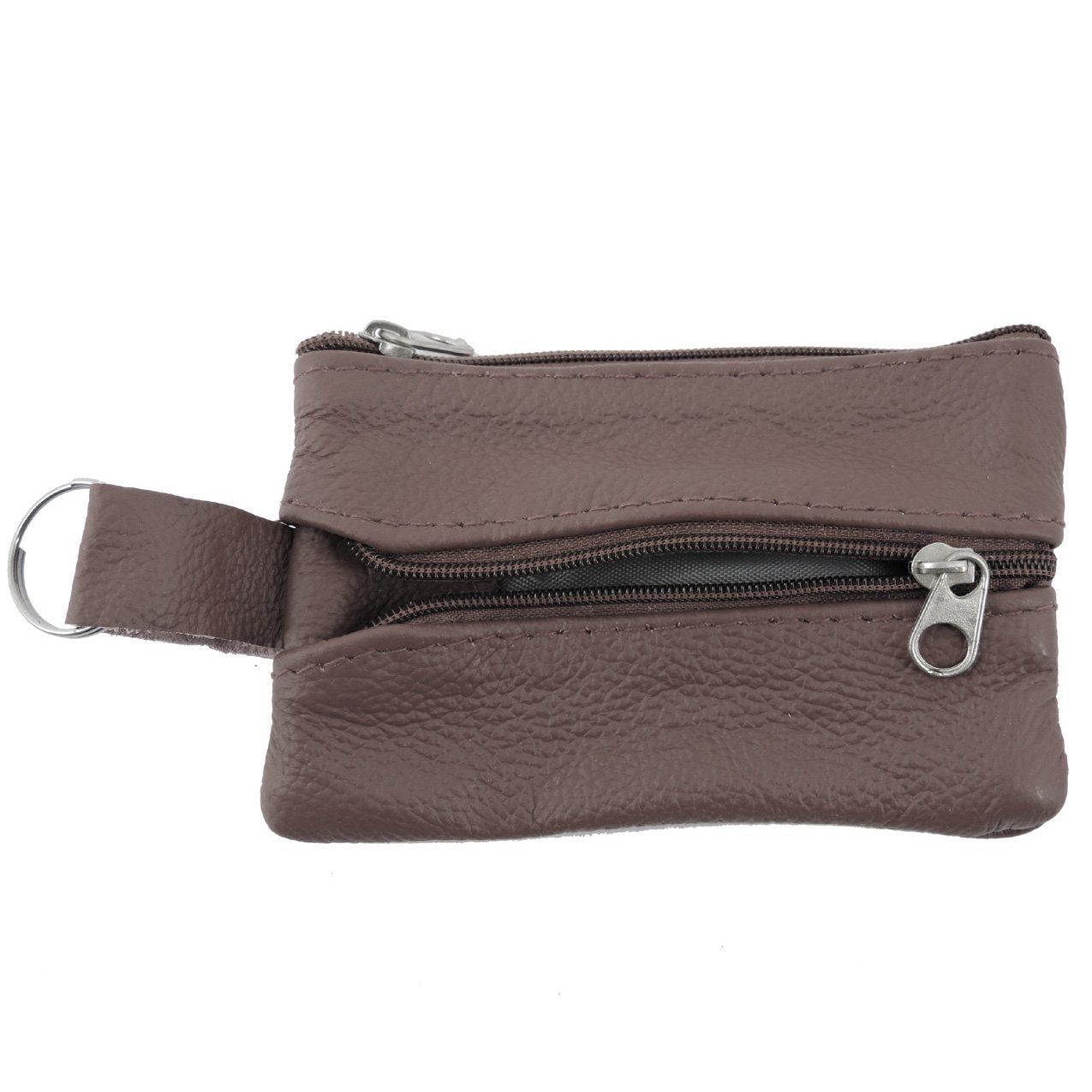 Womens Leather Coin Purse Pouch with Pockets -Handcrafted Genuine Cowhide