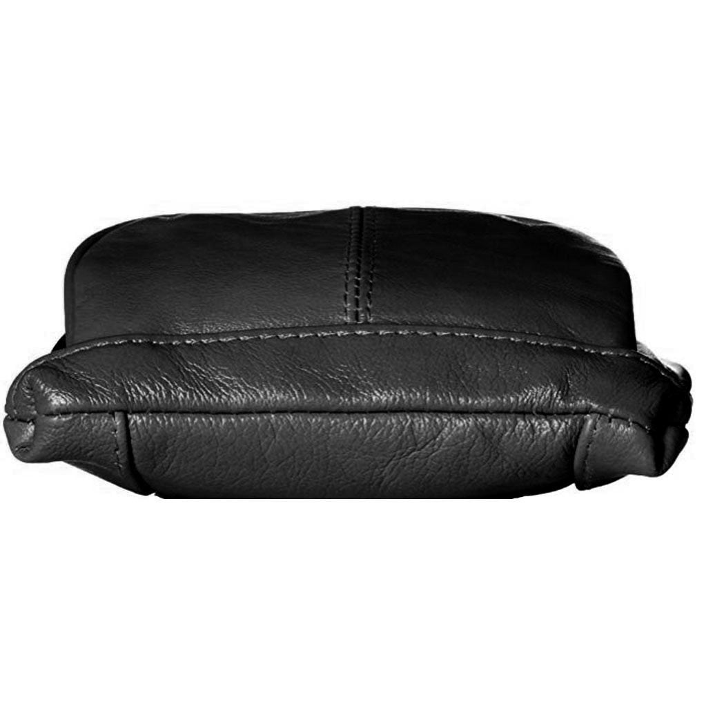 SILVERFEVER Women's Shoulder Crossbody Round RFID Pocket Small Genuine Leather Bag