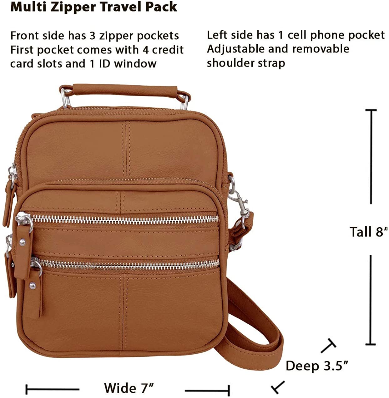 Cowhide Leather Men's Messenger Crossbody w Top Handle & Removable CB Strap