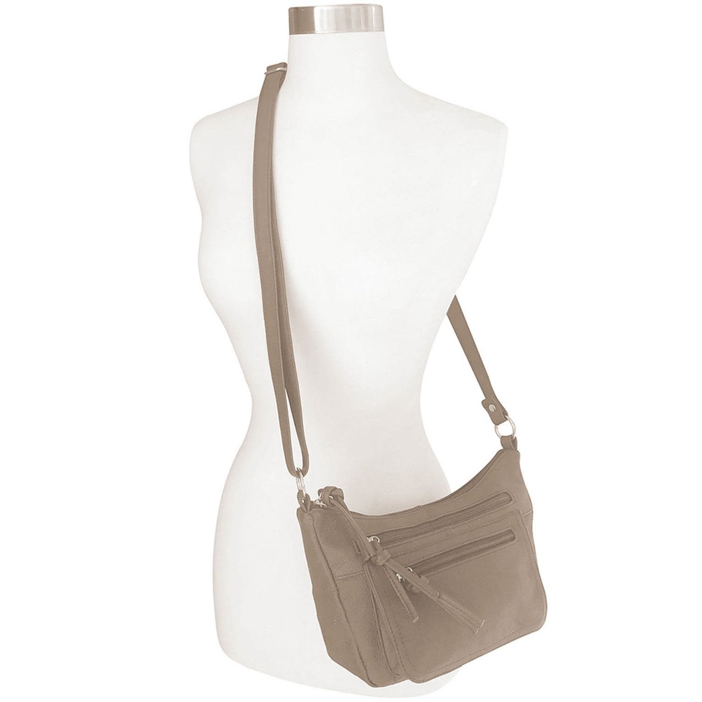 Women's Leather Medium Cross Body Purse Shoulder Ladies Handbag with Many Pocket