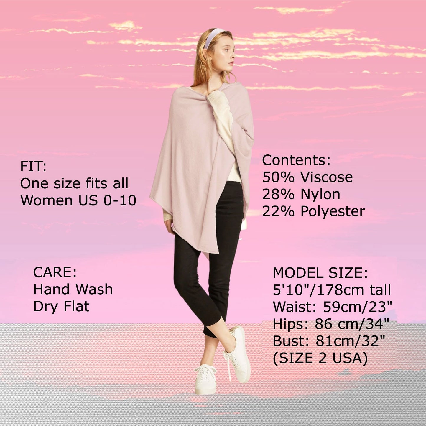 Look by M Women's Basic Poncho Year Round Cover Special Occasion for Every Day