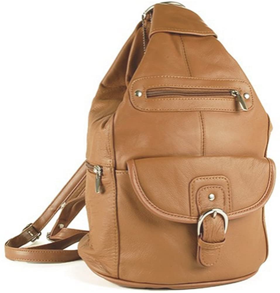 Women's Cowhide Leather Backpack Convertible Sling One Shoulder Large Bag Secure Entry |7 Pocket