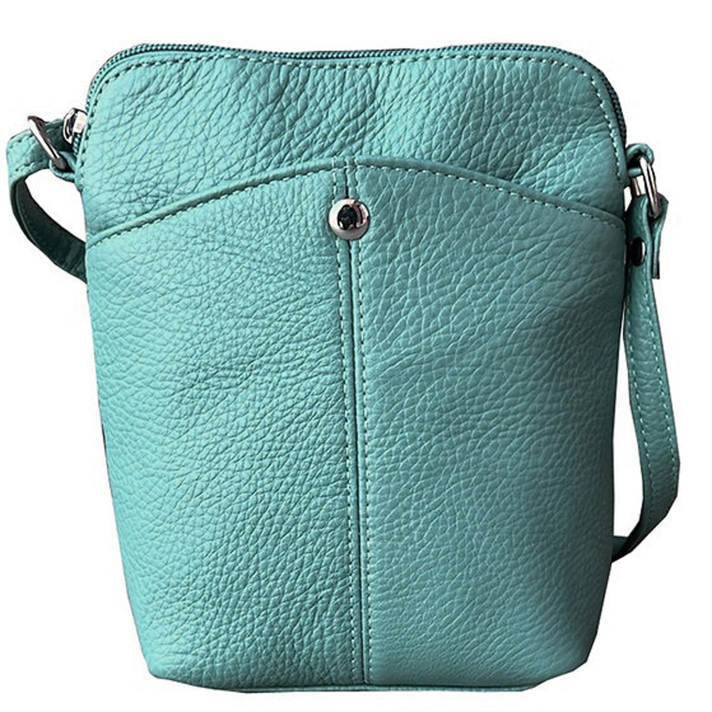 SILVERFEVER Women's Phone Crossbody Bag Trendy Small Purse Cowhide Leather Handbag (Black)
