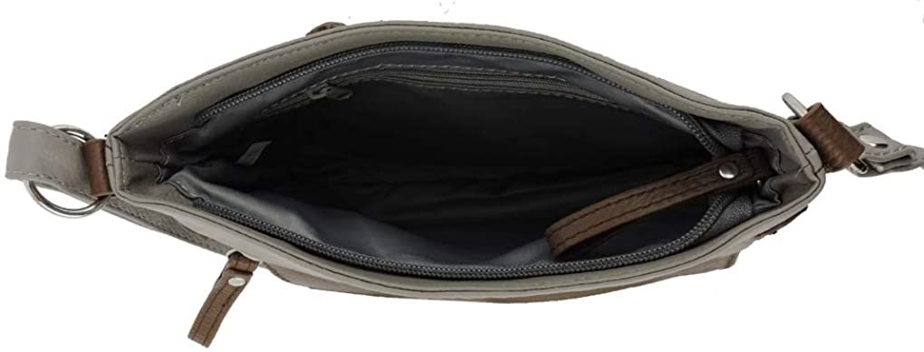 SILVERFEVER Genuine Leather Organizer Handbag Cross Body - Shoulder Travel Bag