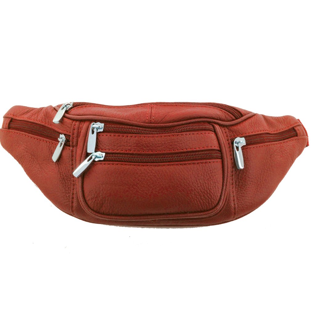 Genuine Leather Fanny Pack Waist Bag Body Pouch Pockets Organizer Phone Holder