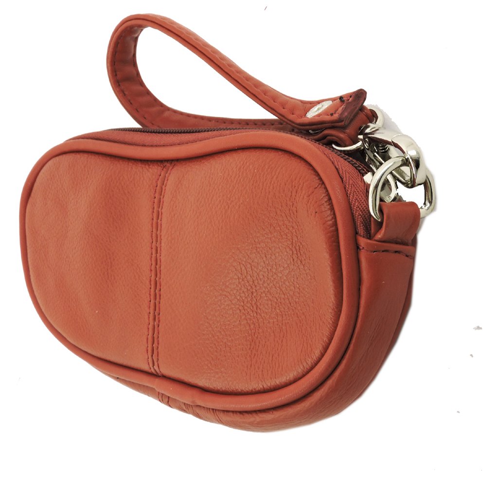 Leather Eyeglass Glasses Case with Wristlet Handle, Padded WOMAN