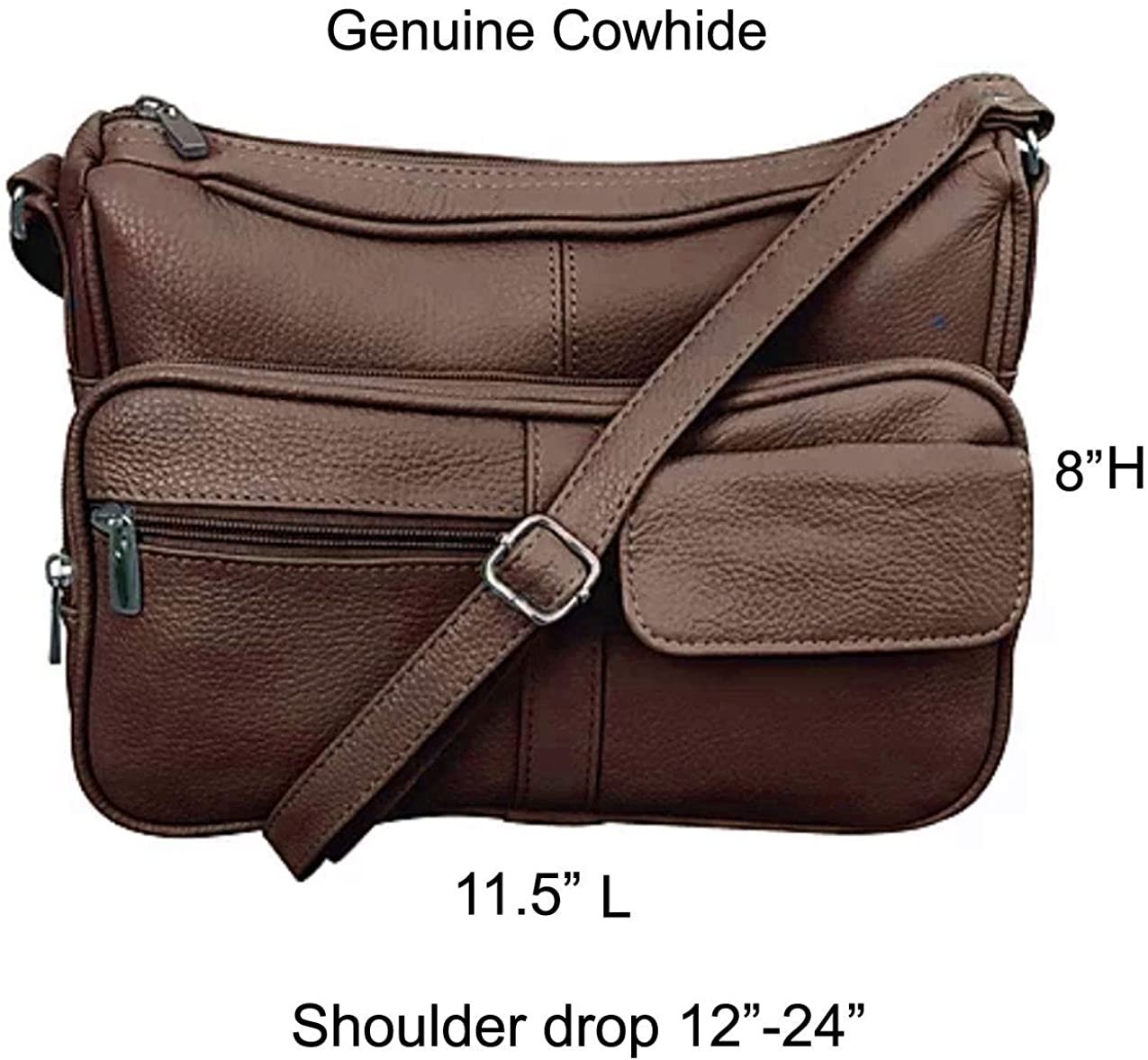 Women's Leather Hobo | Ladies Shoulder Bag | Organizer w Built-in Wallet NWT