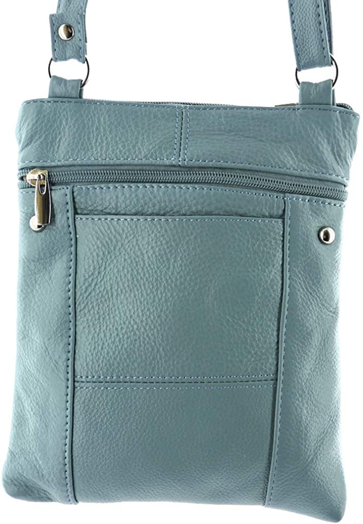 SILVERFEVER Genuine Leather Organizer Handbag Cross Body - Shoulder Travel Bag