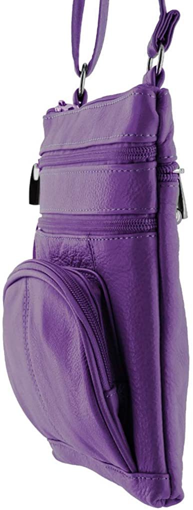 SILVERFEVER Genuine Leather Organizer Handbag Cross Body - Shoulder Travel Bag
