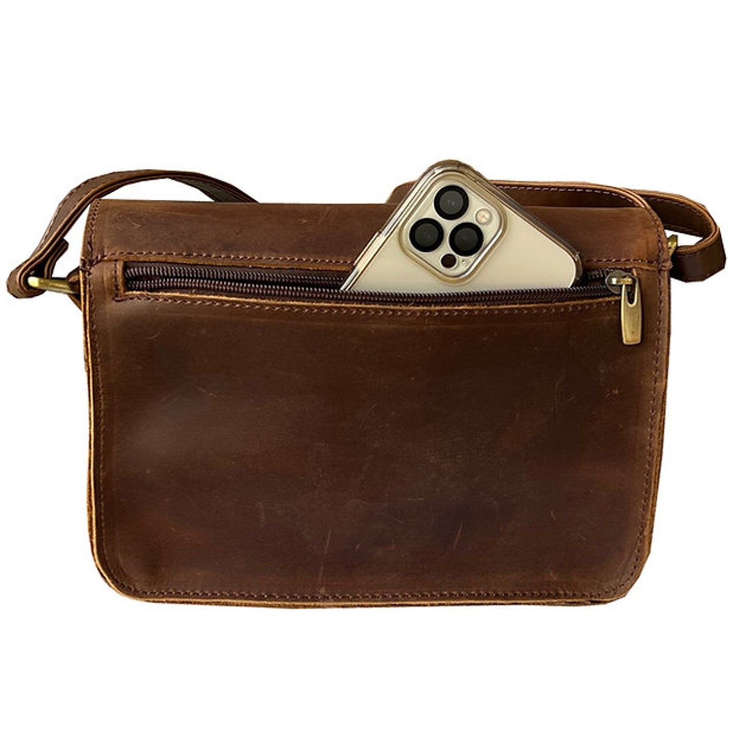Cowhide Leather Womens Shoulder Purse Small Cross Body Organizer Bag with Many Pockets
