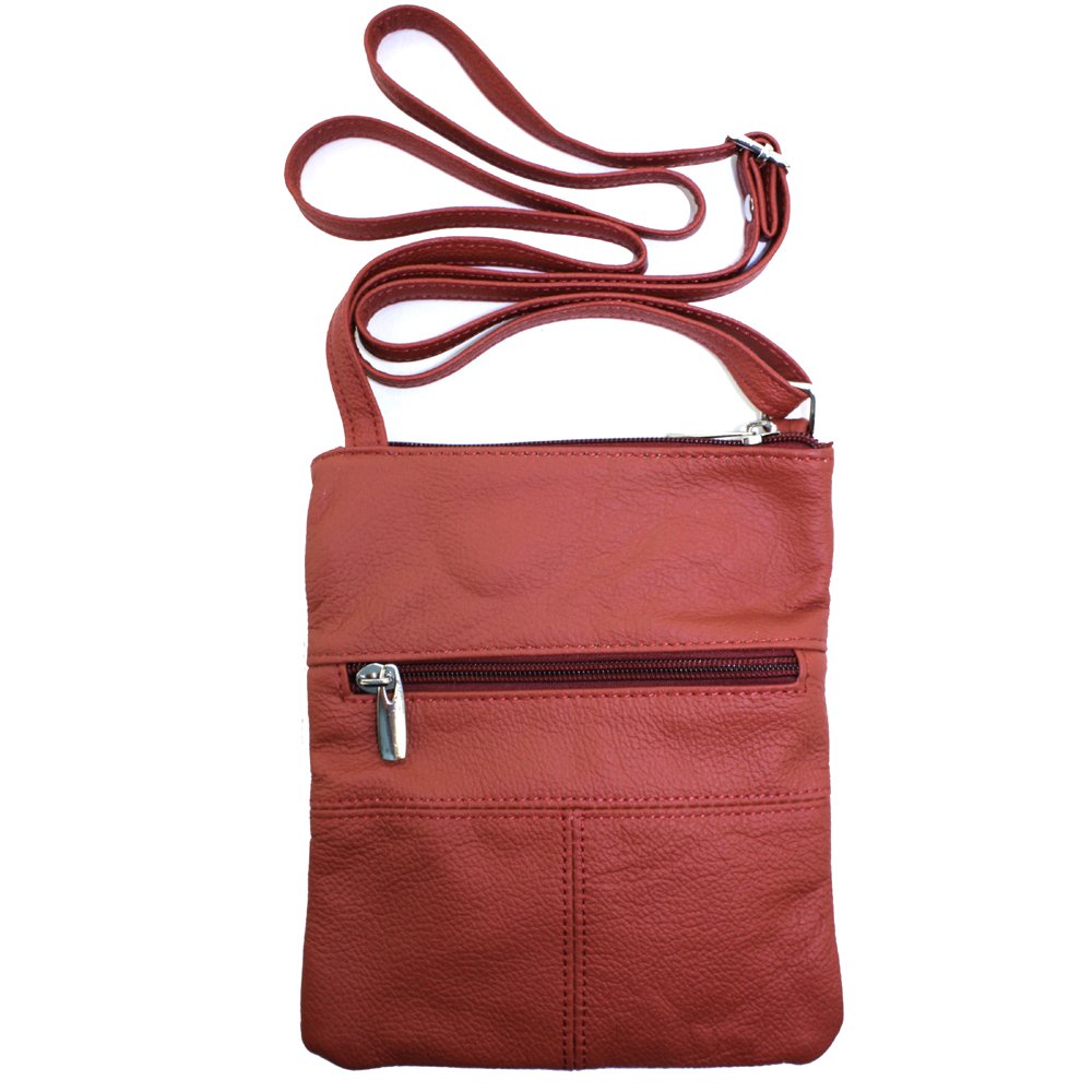 Silver Fever Leather Small Crossbody Subway Travel Bag