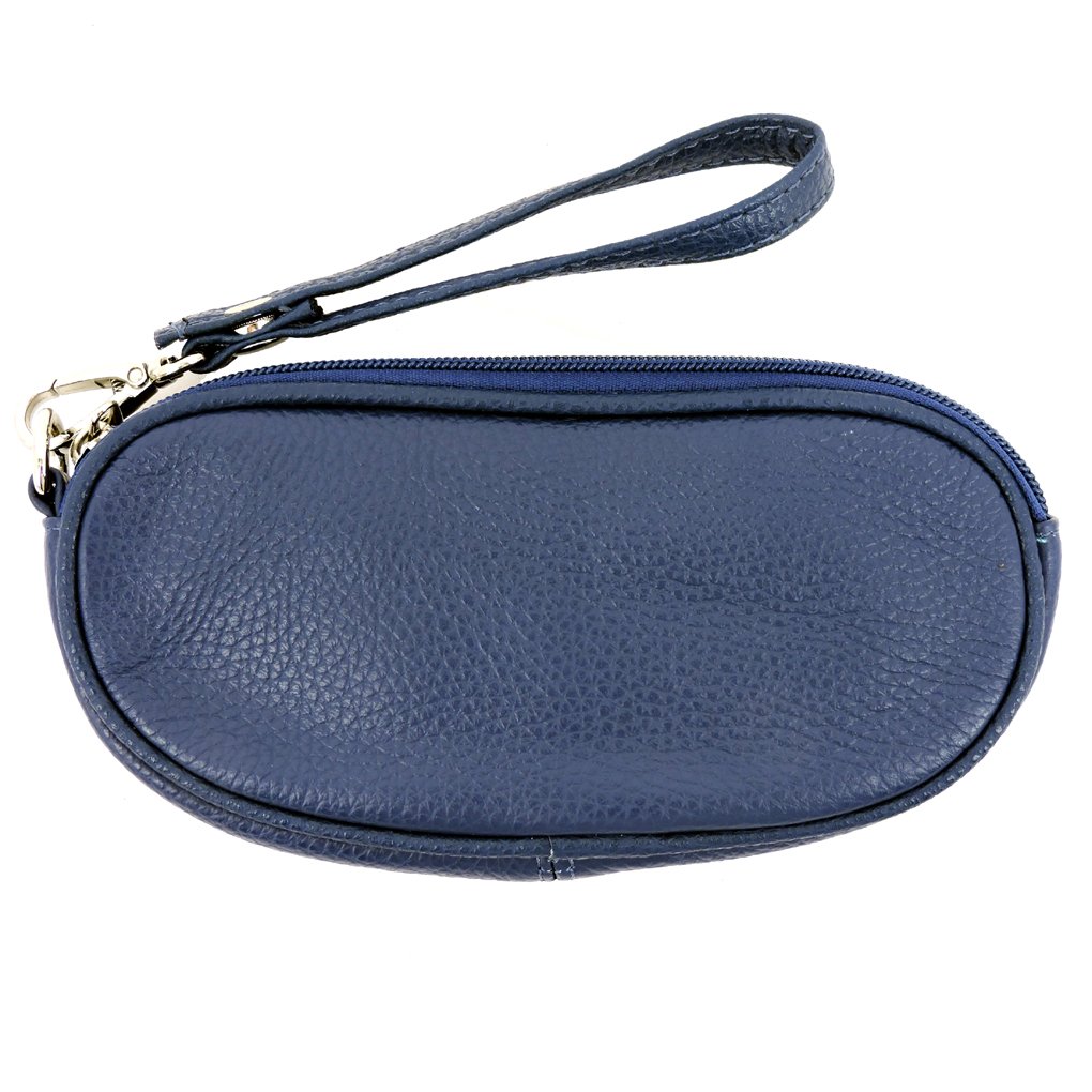 Leather Eyeglass Glasses Case with Wristlet Handle, Padded WOMAN