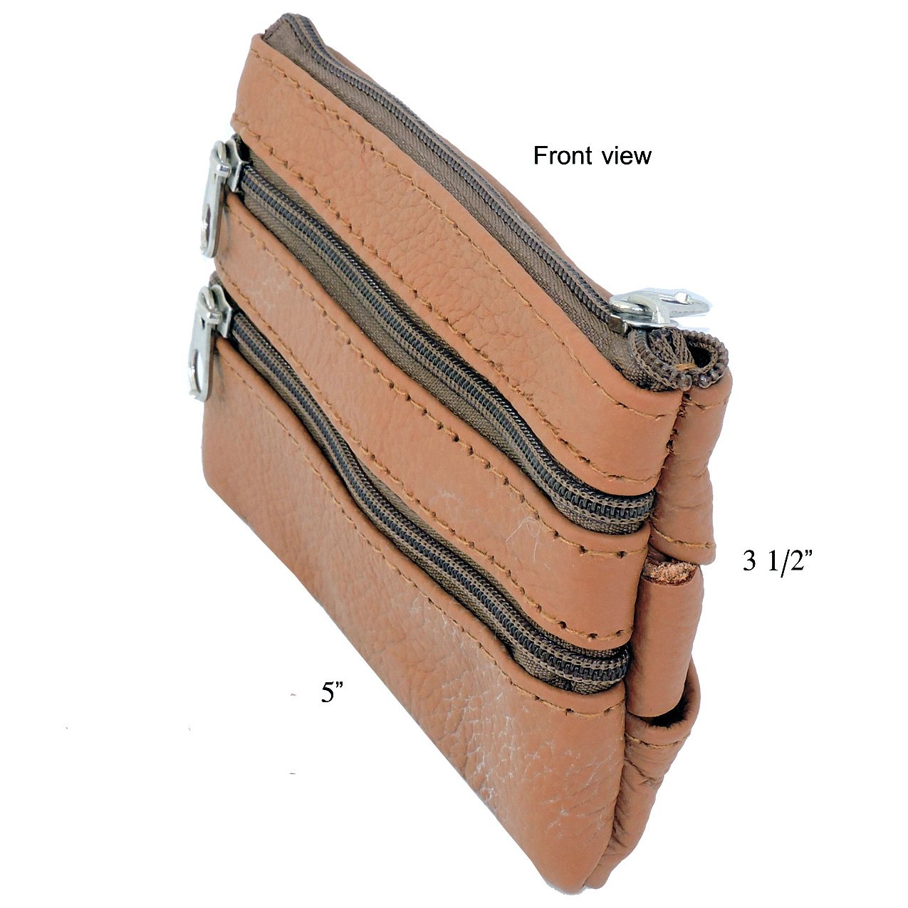 Womens Leather Coin Purse Pouch with Pockets -Handcrafted Genuine Cowhide