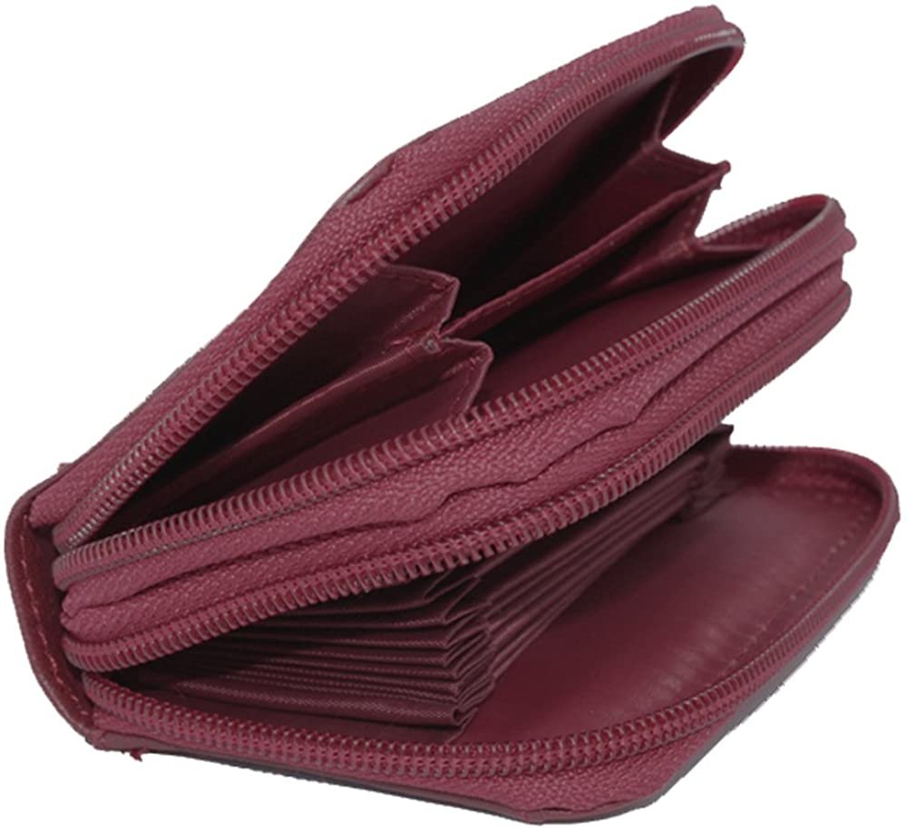 SILVERFEVER Women Wallet Card Holder RFID Purse Women's Leather Credit Cards Organizer ID