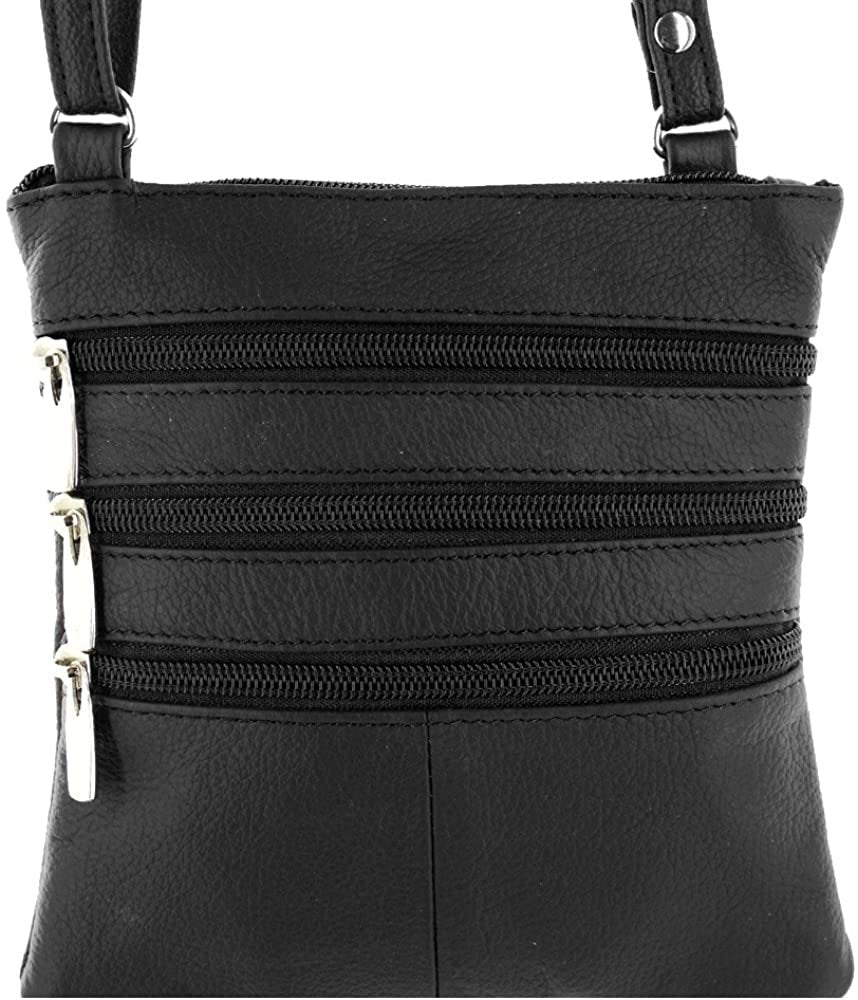 Silver Fever Leather Small Crossbody Subway Travel Bag