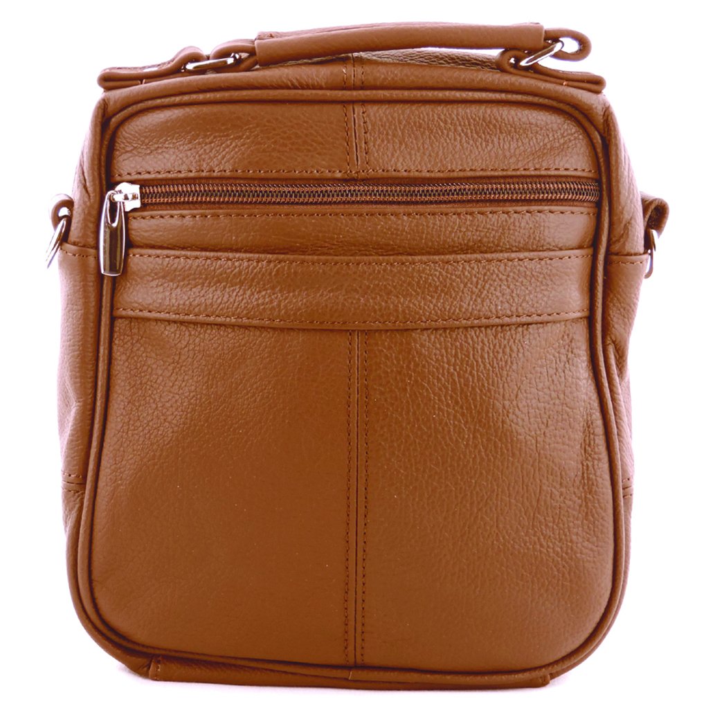 Cowhide Leather Men's Messenger Crossbody w Top Handle & Removable CB Strap