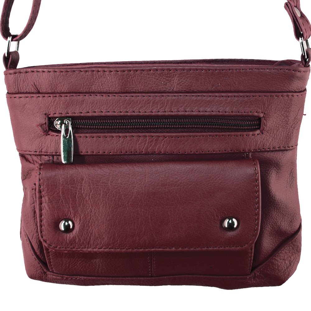 SILVERFEVER Women's Crossbody Handbag Leather Travel Ladies Phone Bag Genuine Cowhide Purse